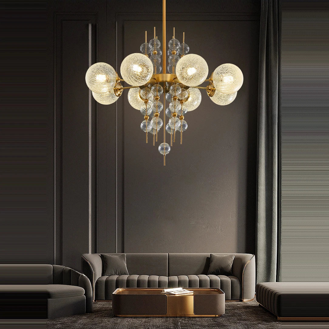 lustre classique à bulles en chrome doré tendance 2024 pour éclairage moderne - vue 5 sur 9