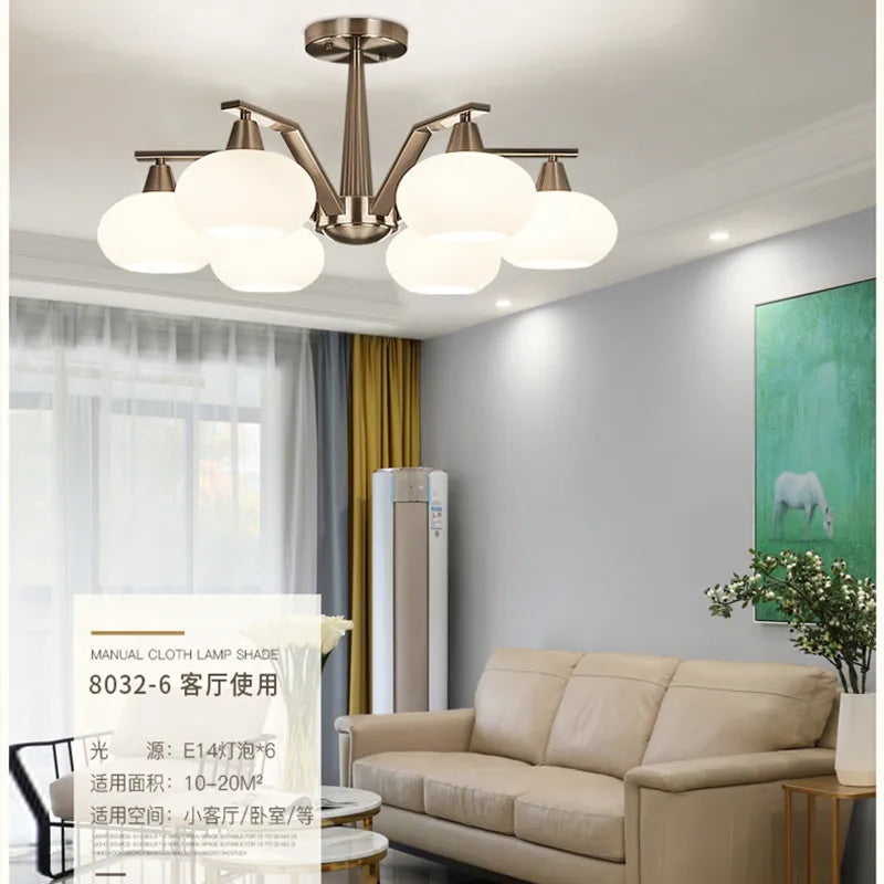 lustre moderne en métal nickelé avec éclairage à led - vue 5 sur 12