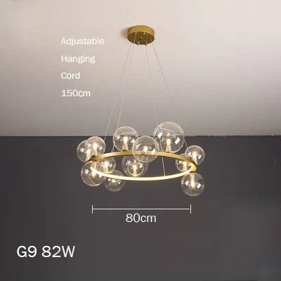 lustre en verre au design moderne avec bulles artistiques - vue 12 sur 18