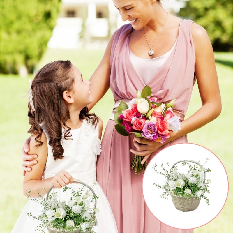 lot de 4 paniers en rotin pour décorations florales élégantes - vue 8 sur 8
