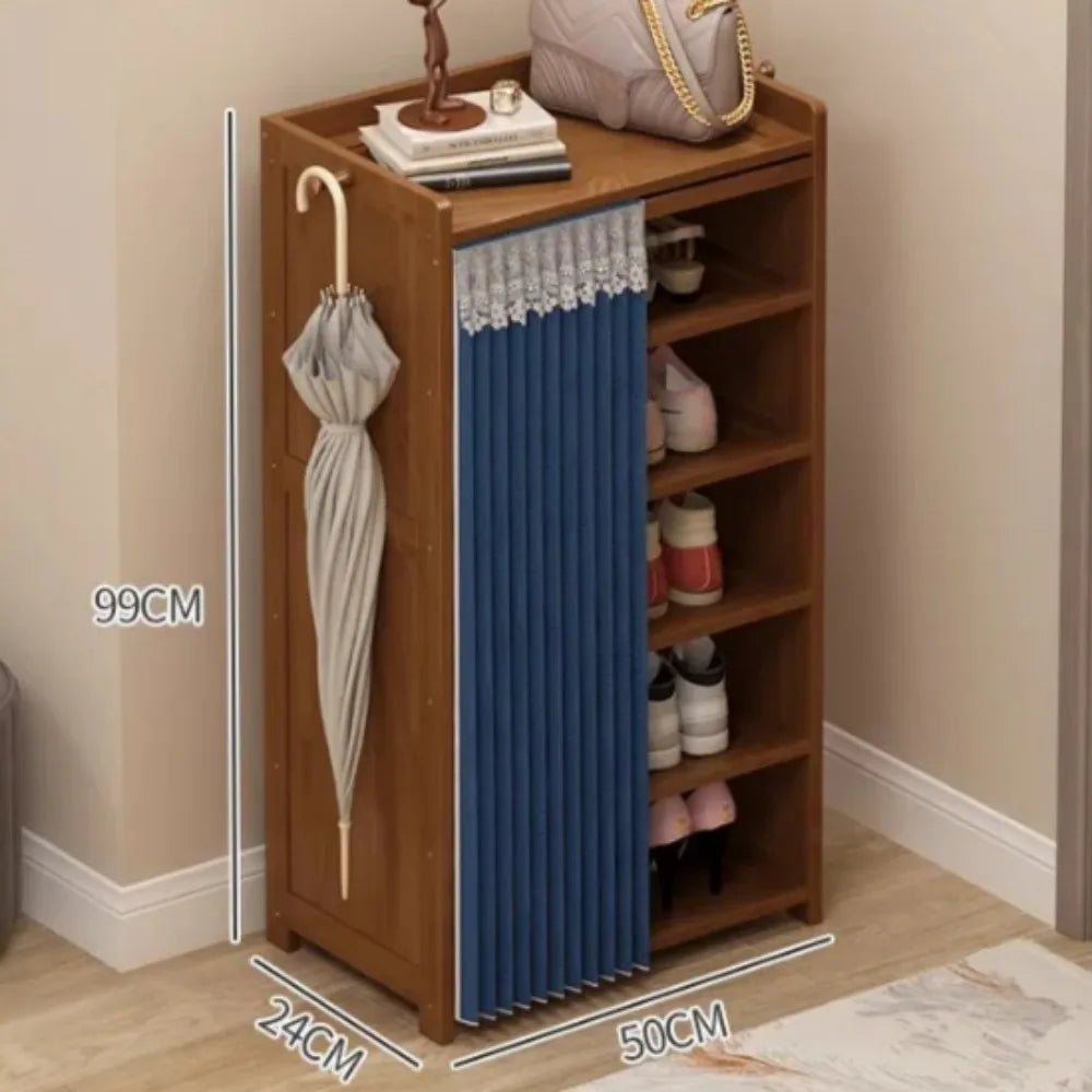 étagère à chaussures à plusieurs étages avec rideau anti-poussière - vue 16 sur 24