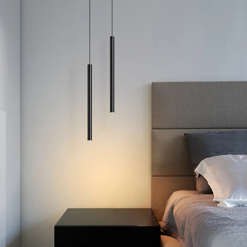 suspension moderne à tube long en led pour décoration intérieure luxe - vue 6 sur 30