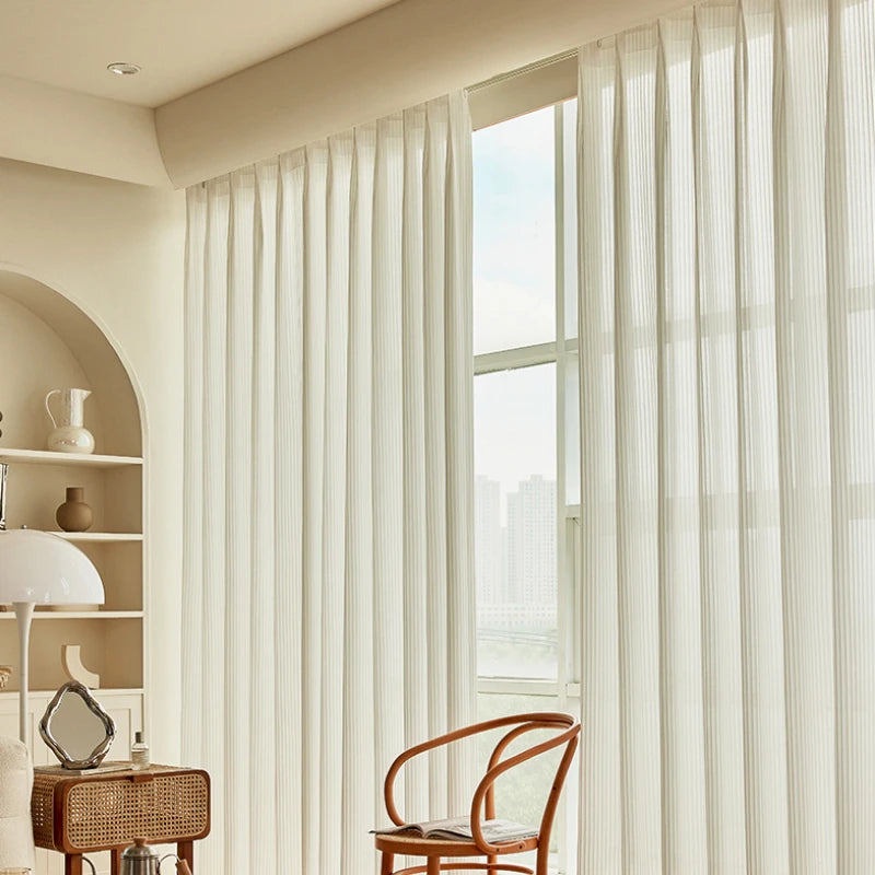 Voilage japonais plissé motif géométrique pour salon chambre - vue 5 sur 18