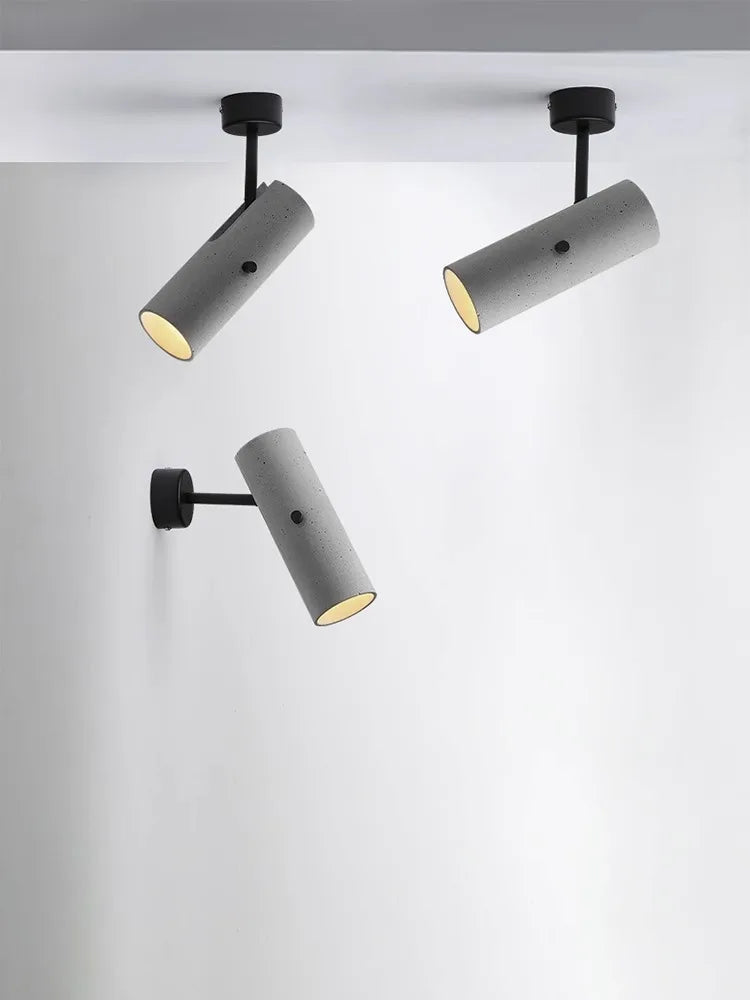 Applique murale led en ciment style industriel projecteur rotatif créatif - vue 4 sur 6