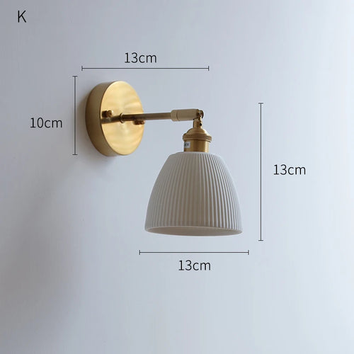 Applique LED nordique japonaise cuivre blanc - vue 24 sur 23