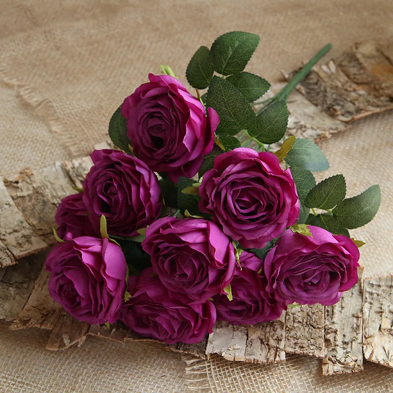 10 têtes de fleurs artificielles pour décoration mariage et festival - vue 9 sur 15