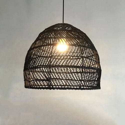 Chinese style rattan pendant lamp vintage hanging light e27 living room dining home café restaurant handmade - vue 3 sur 9