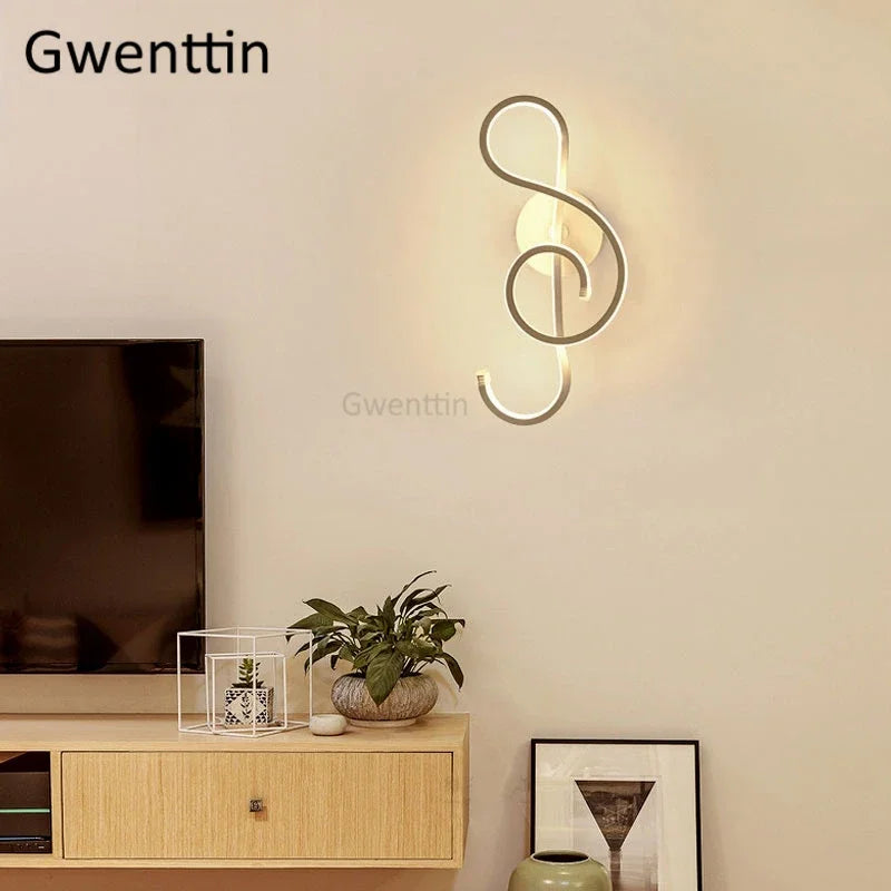applique murale design notes de musique lumières LED pour décoration moderne - vue 4 sur 6