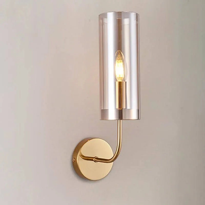 applique murale led moderne en verre doré luminaire décoratif d'intérieur - vue 5 sur 10