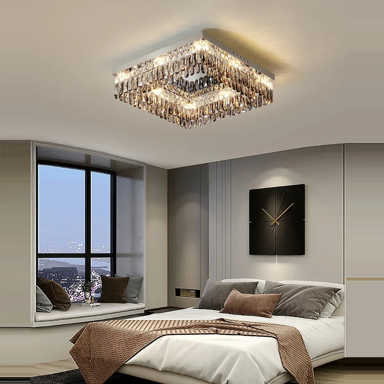 lustre moderne en cristal led design élégant pour décoration intérieure - vue 4 sur 18