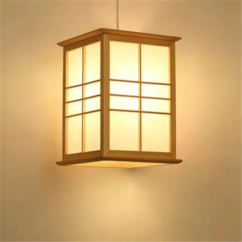 suspension en bois style japonais pour décoration intérieure