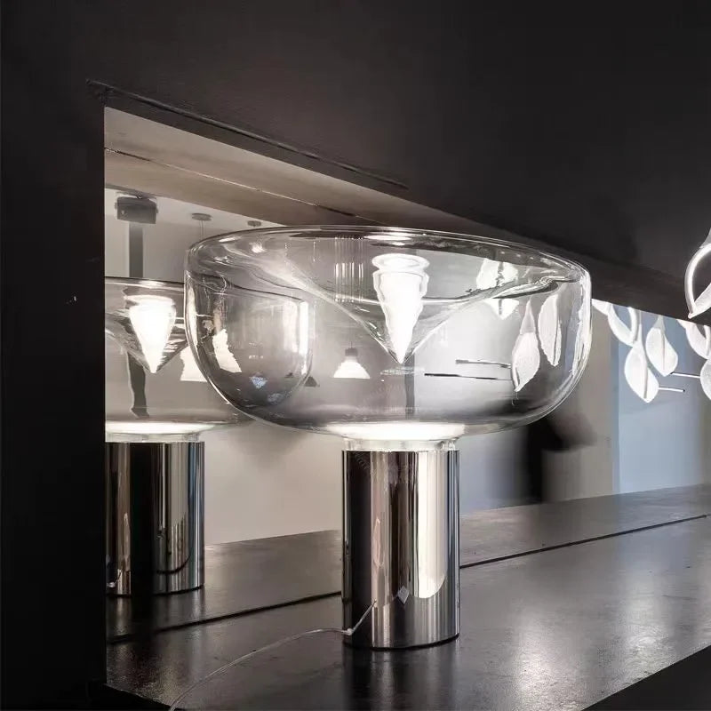 lampe de chevet design radar en verre moderne décorative - vue 4 sur 12
