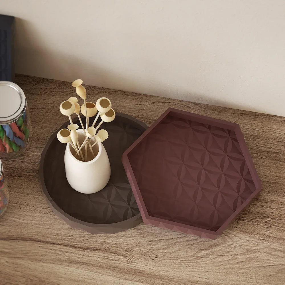 plateau en béton pour rangement et décoration artisanale sous-verre - vue 4 sur 10