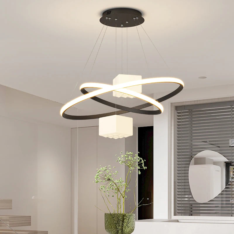 lustre moderne led pour éclairage intérieur décoratif - vue 4 sur 12