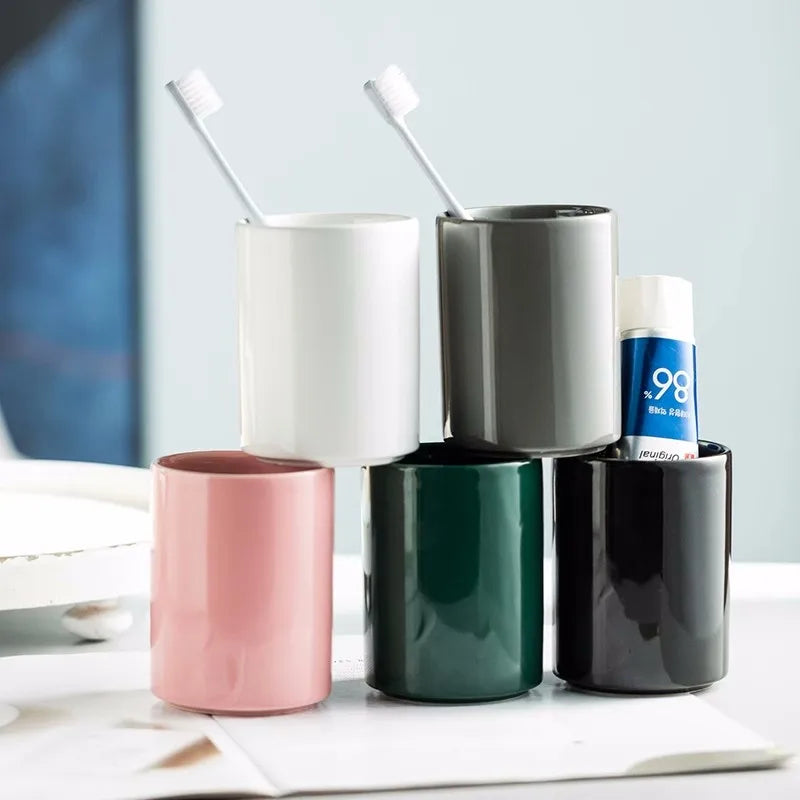 tasse créative en céramique pour brosse à dents et bain de bouche - vue 3 sur 16