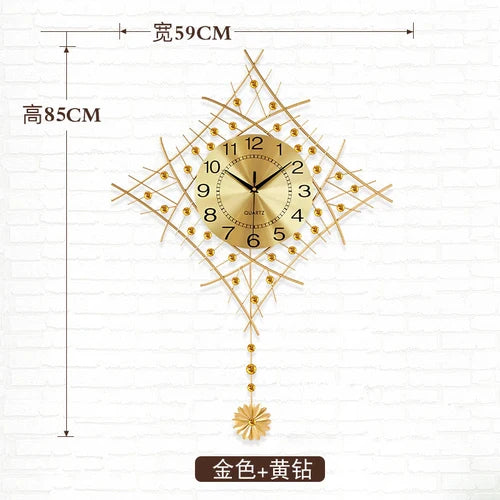 horloge murale à pendule design européen en métal unique - vue 20 sur 19