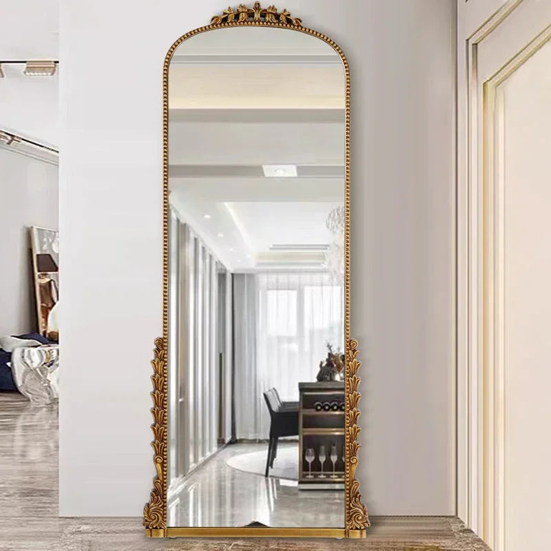 miroir mural doré en pu français design élégant pleine longueur - vue 2 sur 7