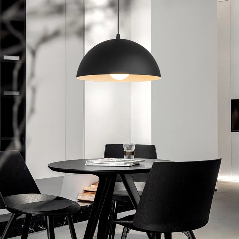 Suspension minimaliste nordique demi-cercle pour bar restaurant