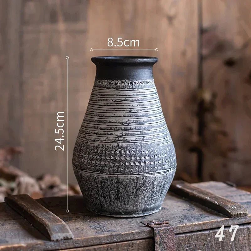 jardinières en poterie rustiques pour décoration intérieure et extérieure