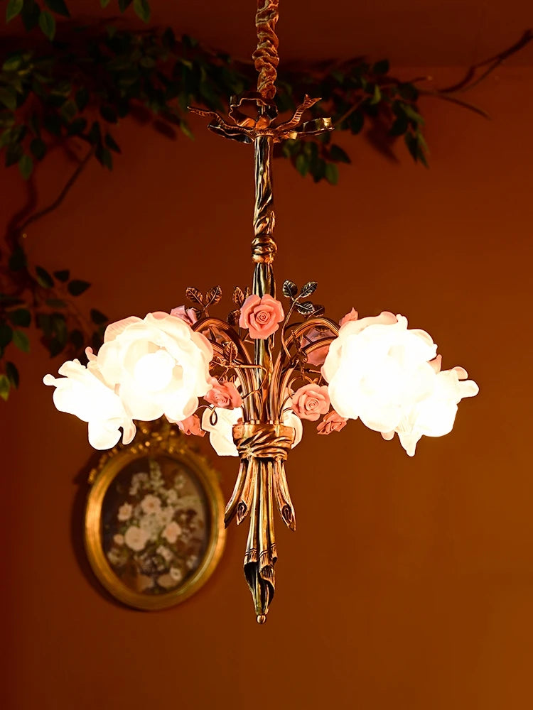 lustre moderne en cuivre pour éclairage artistique et luxueux - vue 4 sur 8