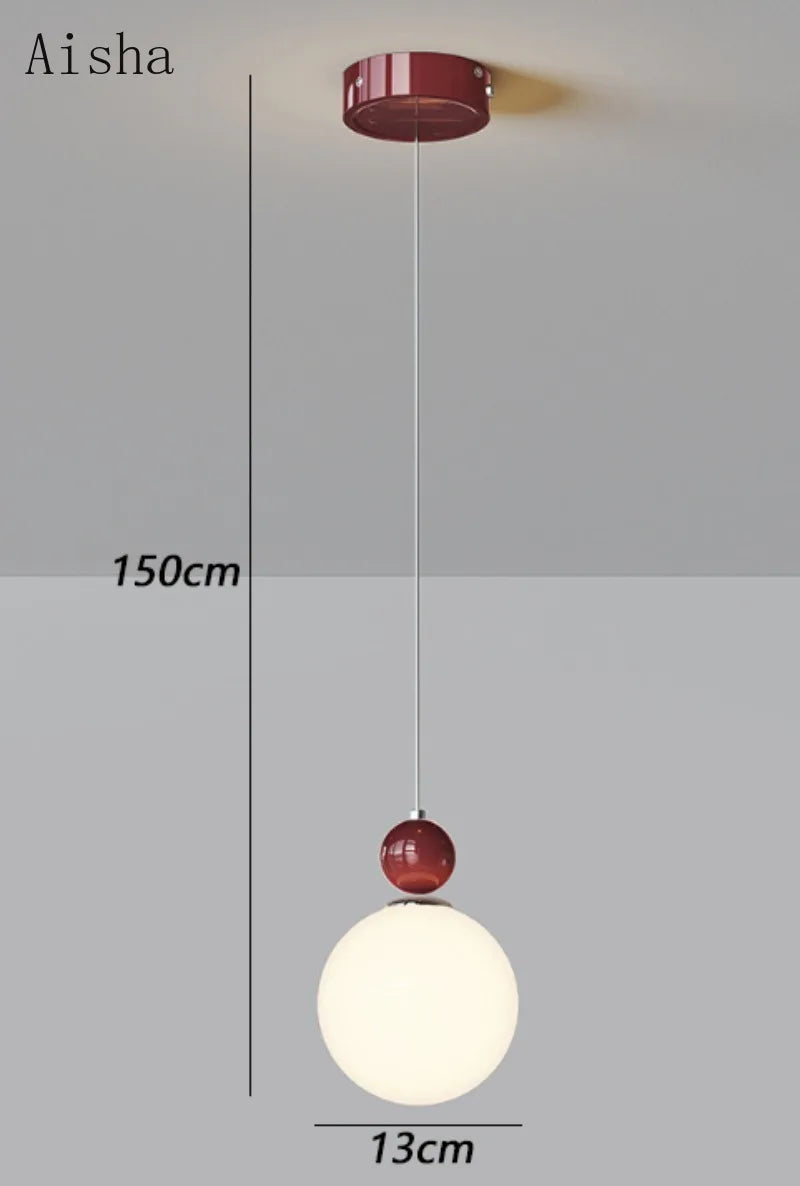 Minimalist romantic glass pendant light with eye protection decorative - vue 6 sur 10