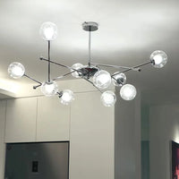 Lustre moderne en verre transparent