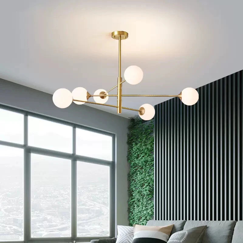 Modern glass pendant light in minimalist Nordic style for indoor decoration - vue 3 sur 9