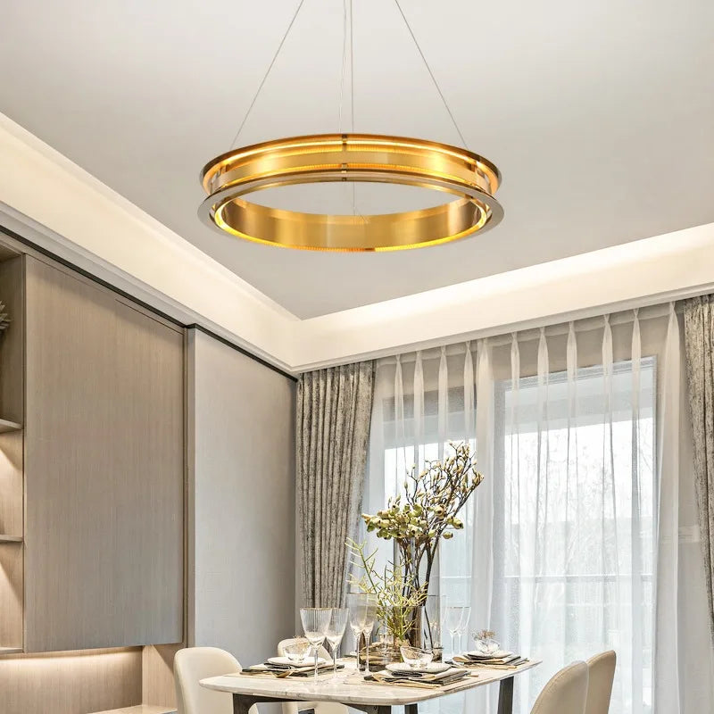 lustre en anneau post-moderne minimaliste italien led - vue 5 sur 12