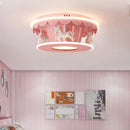 plafonnier led carrousel créative dessin animé luminaire pour filles