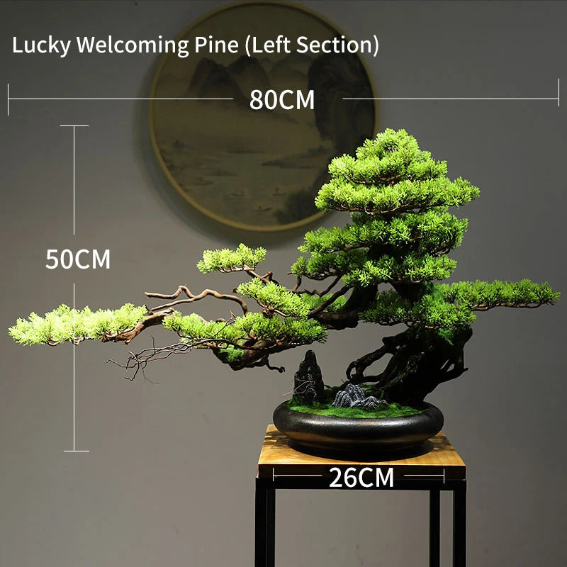 Simulation bonsai trees are suitable for decoration, immortal welcoming pine, green planting, artificial landscape, home, living - vue 21 sur 25