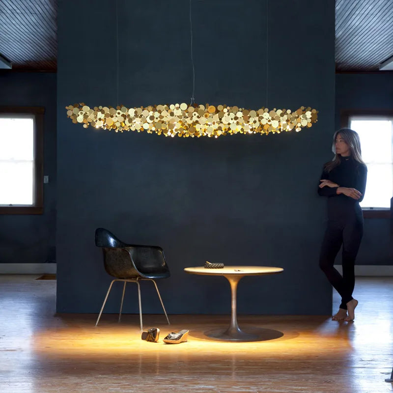 lustre moderne en acier inoxydable chromé pour intérieur - vue 4 sur 10