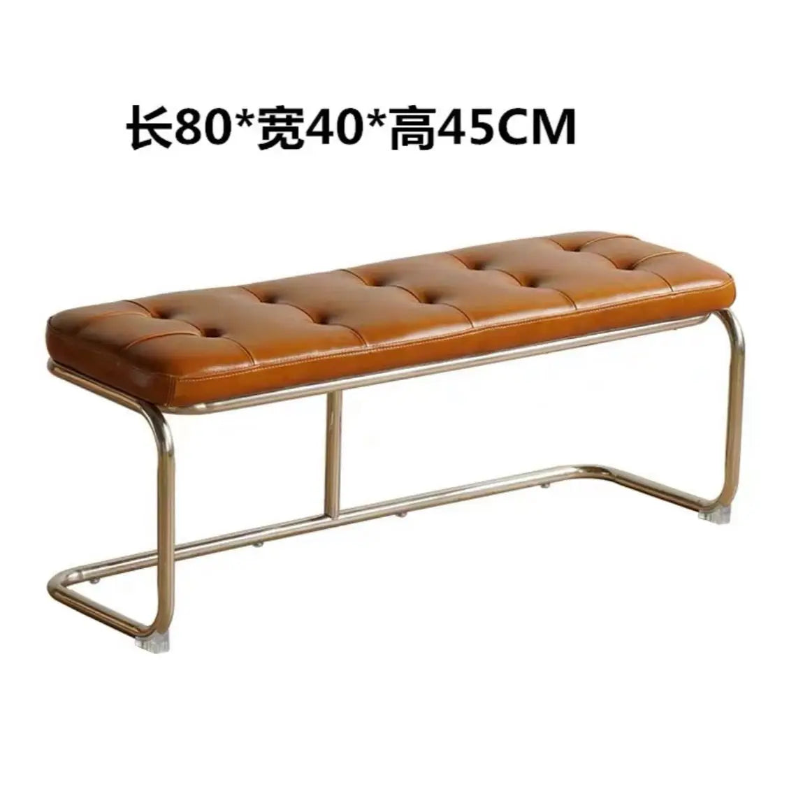 Nordic Stainless Steel Bench Cloakroom Vintage Bed End Stool Iron Wrought Door Shoe Change, Dining Room Benches - vue 8 sur 12