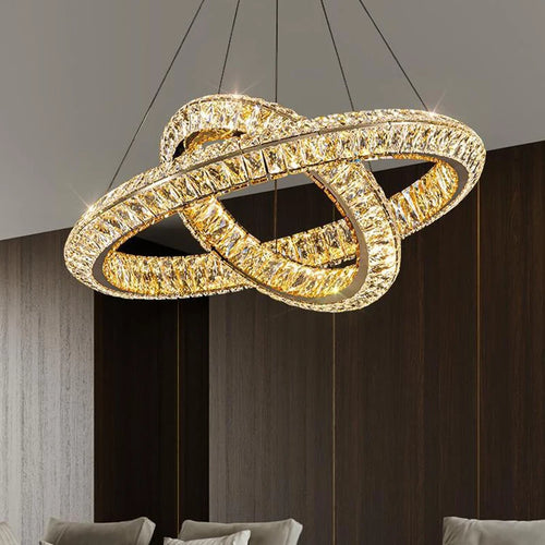 Luxe Cristal LED Suspension Lumières Villa Salon Salle À Manger Éclairage Décor Lustre Lustre Lampe Intérieur Hôtel Bar Luminaires - vue 4 sur 16