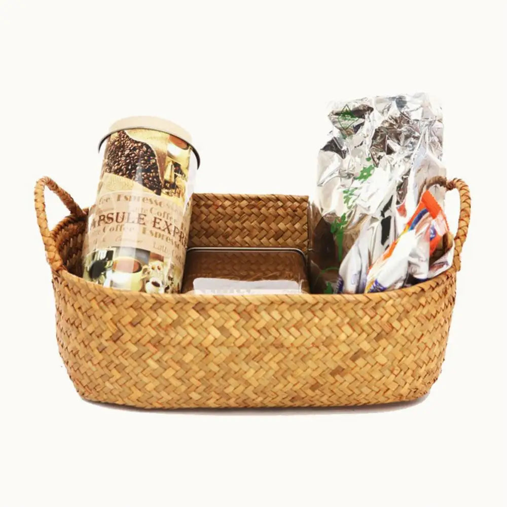 paniers de rangement en rotin et paille tressée pour plantes et objets divers - vue 3 sur 11