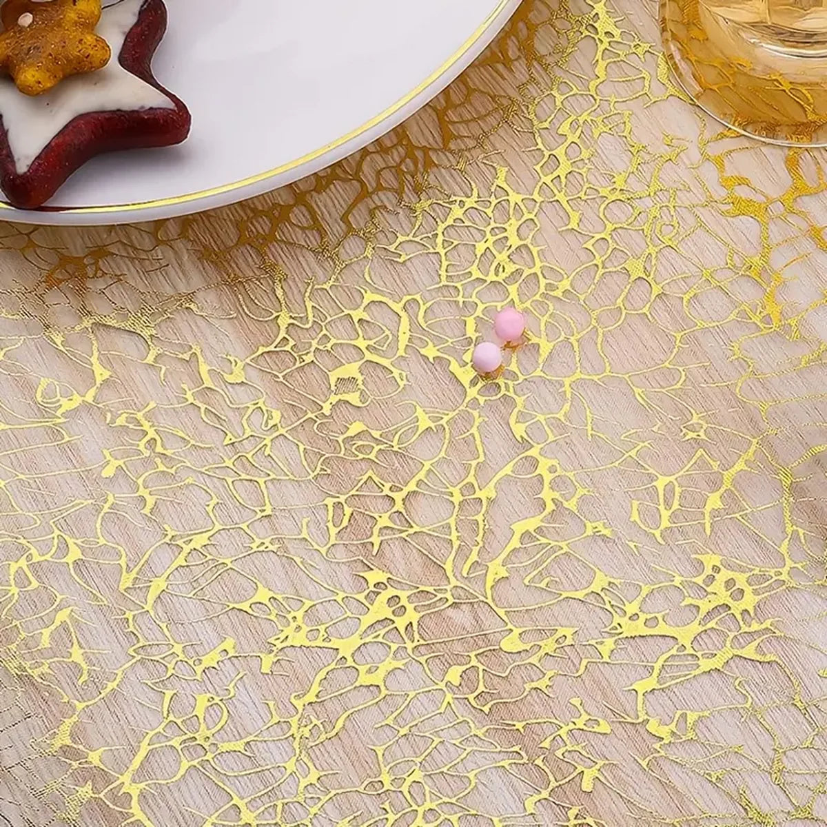 Chemin de table rose gold paillettes métallisées fête - vue 7 sur 7