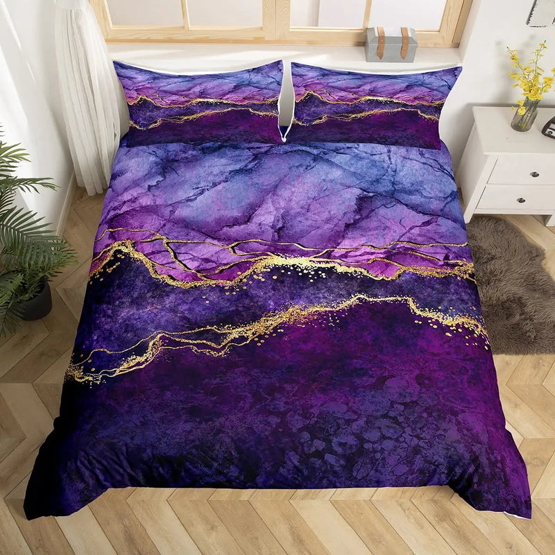 parure de lit 3d marbre nordique blanc rose 1 et 2 places