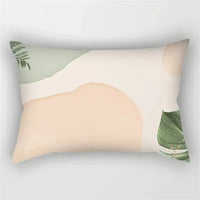 housse de coussin géométrique arc-en-ciel et motifs végétaux