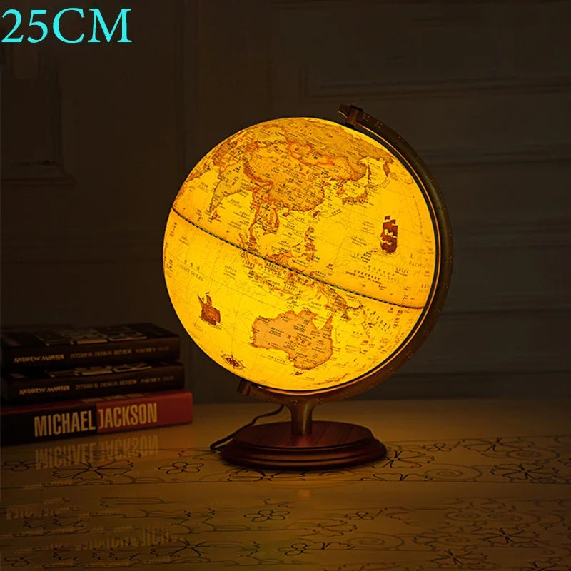 lampe à poser rétro avec globe terrestre rotatif décoratif - vue 8 sur 10