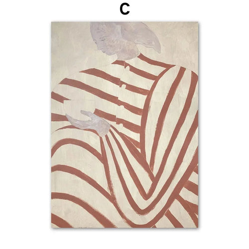 pyjama rayé femme géométrie feuille art mural rétro décoratif