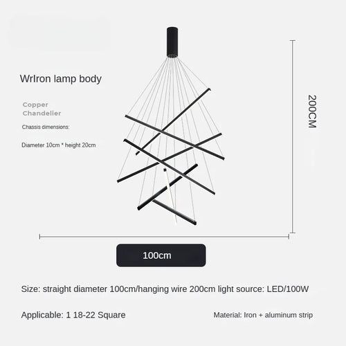 Modern Simple Design LED Ceiling Light, Penthouse Lobby Duplex Corridor Hotel Lobby Living Room Ceiling Decoration Chandelier