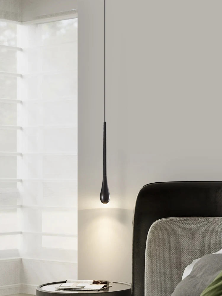 suspension moderne en forme de goutte d'eau en cuivre décoratif - vue 3 sur 10