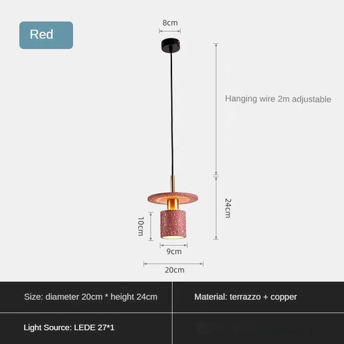 Creative terrazzo chandelier for restaurant and minimalist shop - vue 9 sur 9