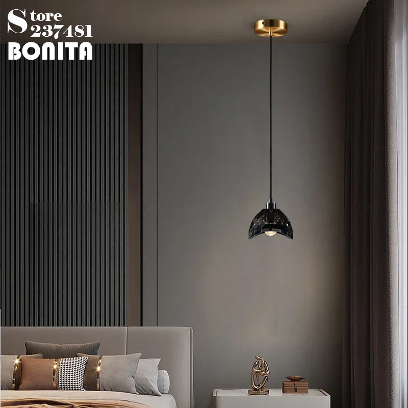 suspension en cristal k9 design brillant en laiton forme diamant - vue 6 sur 8
