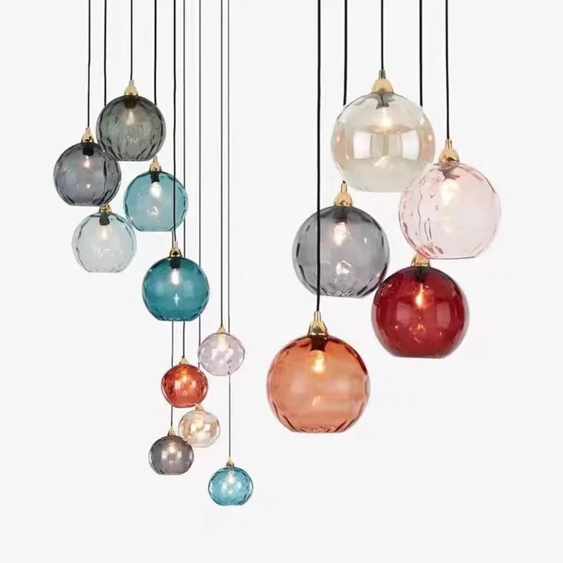 lustre en verre coloré lumineux pour restaurant - vue 6 sur 25