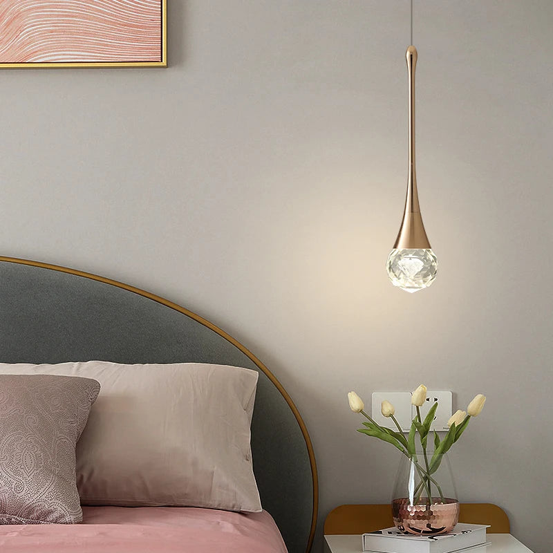 lustre de chevet de luxe en cristal suspendu à tête unique - vue 4 sur 11