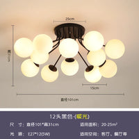 lustre nordique led avec boule de verre suspendue