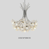 Nordic Creative Dandelion Romantic Crystal Chandelier Dining Room Bedroom Living Room Clothing Coffee Shop Luxury LED Chandelier