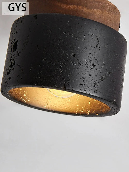 plafonnier led noir pierre - vue 6 sur 6