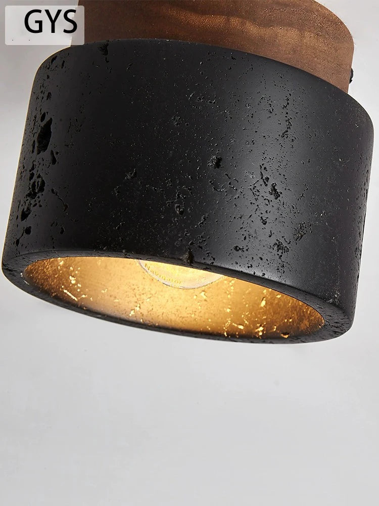 plafonnier led noir pierre - vue 5 sur 6