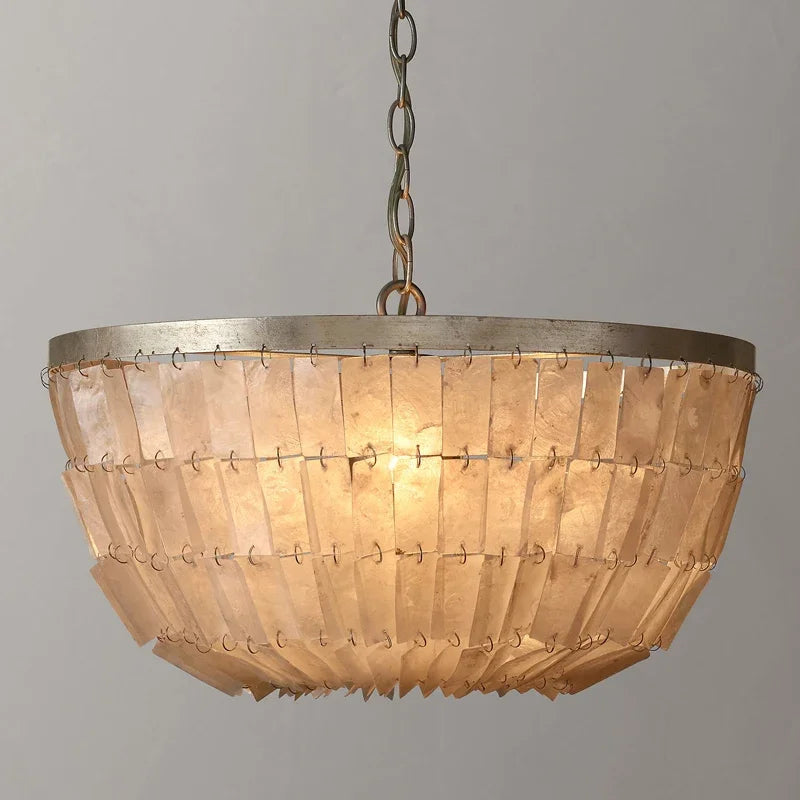 lustre rétro en coquillage pour décoration intérieure élégante - vue 5 sur 14